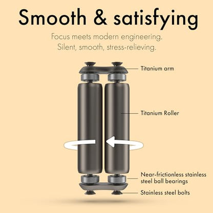 ONO Roller - Handheld Fidget Toy for Adults | Help Relieve Stress, Anxiety, Tension | Promotes Focus, Clarity | Compact, Portable Design (Titanium, Junior Size - Titanium) - size: Junior Size, style: Natural
