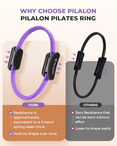 Pilates Ring Set - Studio-Grade Anti-Deformation Pilates Kit - Pilates Equipment for Home Workout - 14'' Pilates Ring, Pilates Ball, 2 Dumbbells, 5 Resistance Bands for Toning Arms, Thighs
