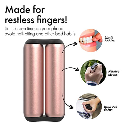 ONO Roller - Handheld Fidget Toy for Adults | Help Relieve Stress, Anxiety, Tension | Promotes Focus, Clarity | Compact, Portable Design (Rose Gold, Full Size - Aluminum) - size: Full Size, style: Aluminum - Rose Gold