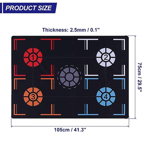 Patikil Basketball Training Mat - Rubber Basketball Footstep Pad Non-Slip Training System with Point Reminder and Pace Ball Control Player Foot Grip - size: 105x75cm