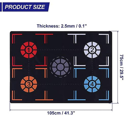 Patikil Basketball Training Mat - Rubber Basketball Footstep Pad Non-Slip Training System with Point Reminder and Pace Ball Control Player Foot Grip - size: 105x75cm