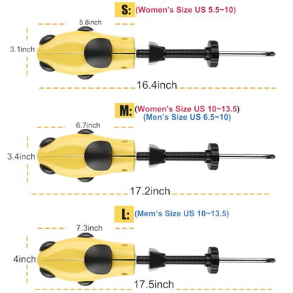 eachway Shoe Stretcher Shoe Trees,Adjustable Length & Width for Men and Women - color: M(for M's Us6.5-10; Wm's Us10-13.5 )Yellow