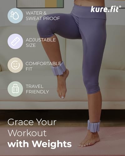 Pilates Weight | Wrist & Ankle Weights for Women | Weighted Bangles | 1LB/ 2LB Each (Set of 2) - color: Lilac, size: 2 LB