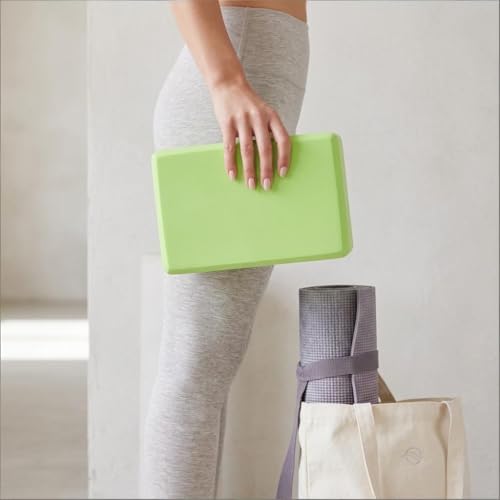 High Density EVA Foam Yoga Block Support and Stability for Stretching, Workout, Pilates at Home and Gym - color: Green