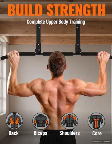 Fitarc Joist Mount Pull Up Bar, Wall Mount Pull Up Bar for Home Gym - color: Joist Mounted for 8-9ft Beams, Standard Grip
