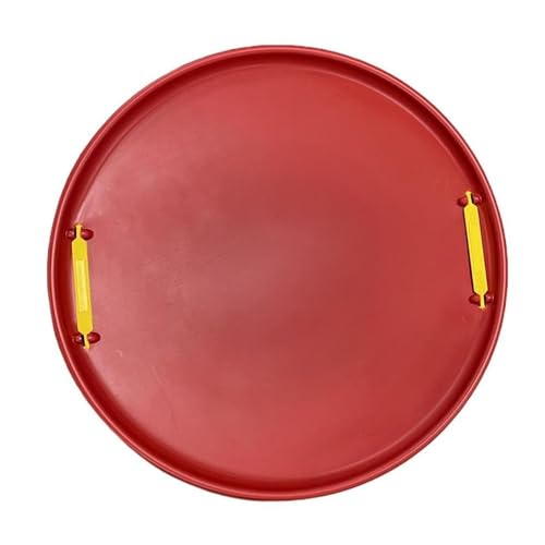 Lifetime Saucer Snow Sled, Heavy-Duty Plastic, Cold Weather Downhill Outdoor Winter Snow Sled Disc with Handles (Red).