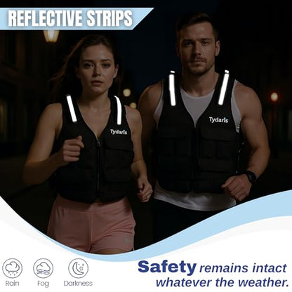 Adjustable Weighted Vest - 2-18lbs/2-42lbs Vest with 16 Ironsand Weights and Large Pocket, Weight Vest for Men and Women Strength Training, Running, Walking