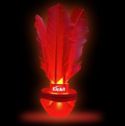 Kickit Inferno | The Original LED Birdie Soccer Trainer | Play at Night Outdoors, Indoors or Backyard, Beach or Tailgate, All Ages Fun & Travel Friendly (Inferno LED - Red)