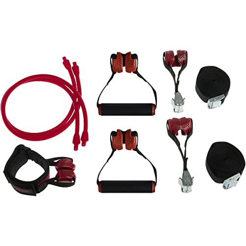 Lifeline Train Station with Two Easy-to-Attach Door Straps for Constant Tension to Build Muscles Pink, 30lb (13.60 kg)