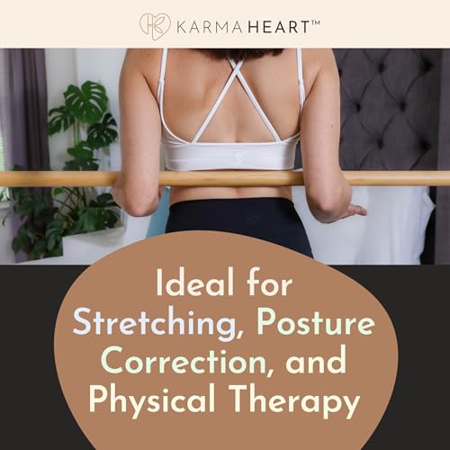 Natural Bamboo Yoga Stick (5ft): Stretching Stick with White Sturdy Rubber Ends - Versatile Exercise Stick for Yoga, Stretching & Posture with Unlimited Access to Video Exercises