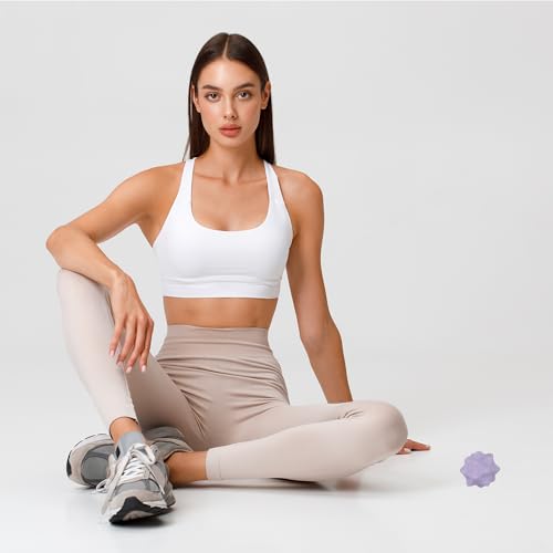 Small Spiky Massage Ball Trigger Point Massage Tool. Solid Bumpy Massager Balls for Deep Tissue Myofascial Release Hand Foot Plantar Fasciitis Pain Relief Knots Acupoint Yoga Fitness 2.2×2.1″(Purple) - color: Purple