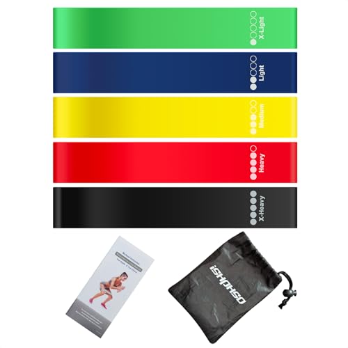 Resistance Bands with Handles Door Anchor Ankle Straps 5 Level Non Slip Booty Bands for Legs Glutes Hips Heavy Duty Physical Therapy Bands for Knee Shoulder Rehab Portable Home Workout Equipment Women