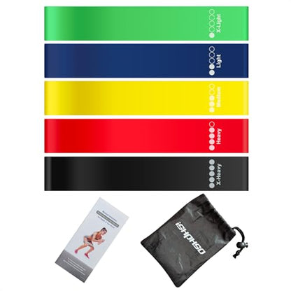 Resistance Bands with Handles Door Anchor Ankle Straps 5 Level Non Slip Booty Bands for Legs Glutes Hips Heavy Duty Physical Therapy Bands for Knee Shoulder Rehab Portable Home Workout Equipment Women