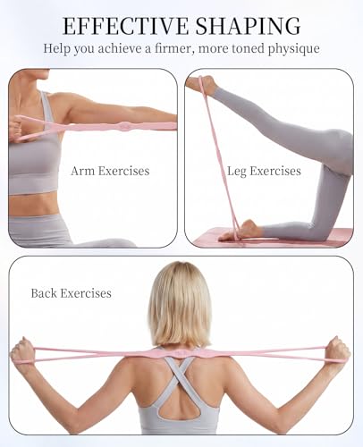 2 PCS Figure 8 Resistance Bands for Women, 15 Lbs & 25 Lbs Keep Resistance Band with Non-Slip Handles for Arms Back Chest & Shoulder