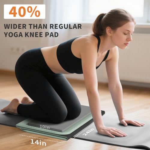Foldable Exercise Pad Extra Thick 1.2" x 14" x 24" - color: Green+Black