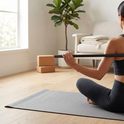 Yoga Stick Adjustable Exercise Bar for Stretching and Mobility Training 30/45/60 Inches Steel Foam Grip Ideal for Home Gym