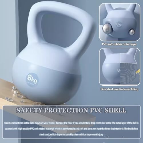 Kettle Bells Women Home Youth Sports Kettlebell, Beginner Fitness Squat Soft Kettle Ball, Gym Equipment, Strength Training Tools(Light blue-5kg) - color: Light Blue-5kg
