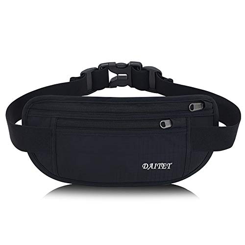 Crossbody Fanny Pack for Men&Women,Large Waist Bag & Hip Bum Bag with Adjustable Strap for Outdoors Workout Traveling Casual Running Hiking Cycling - color: Pure Black Belt