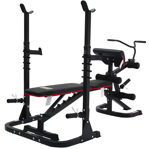 Fitvids Adjustable Weight Bench, Workout Bench for Home Gym, Adjustable Weight Bench Set Workout Machine with Leg Extension and Curl Machine