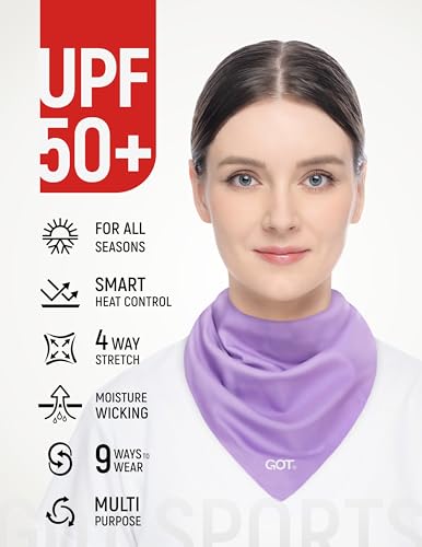 UPF 50+ Cooling Bandana for Men & Women - Thermoregulation, Moisture-Wicking, Sun Protection Bandana Neck Wraps - color: Purple
