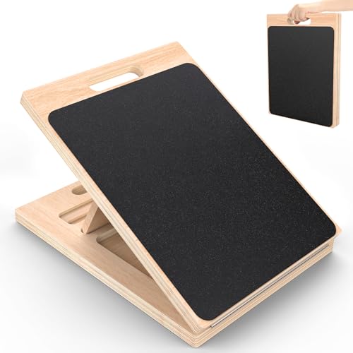 Adjustable Wooden Slant Board for Calf Stretching ,Portable Calf Strecther Incline Board for Knees Ankle Heel Feet Leg,Slanted Board for Physical Therapy - style: Standard Edition (15°-30°)