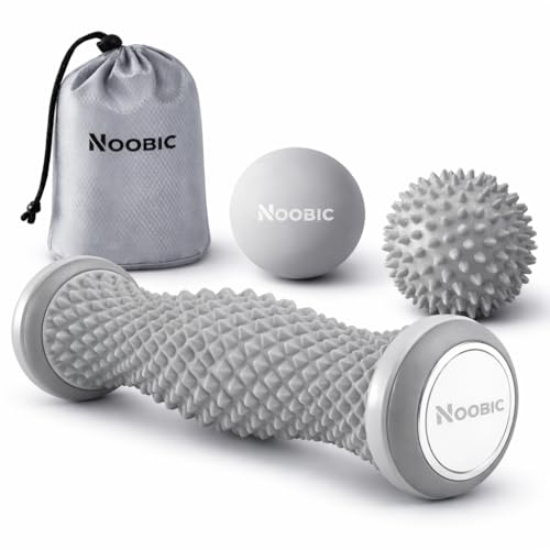 Foot Roller for Plantar Fasciitis Pain Relief – Deep Tissue Foot Massage Kit for Arch & Heel Pain, Includes Lacrosse & Spiky Massage Ball