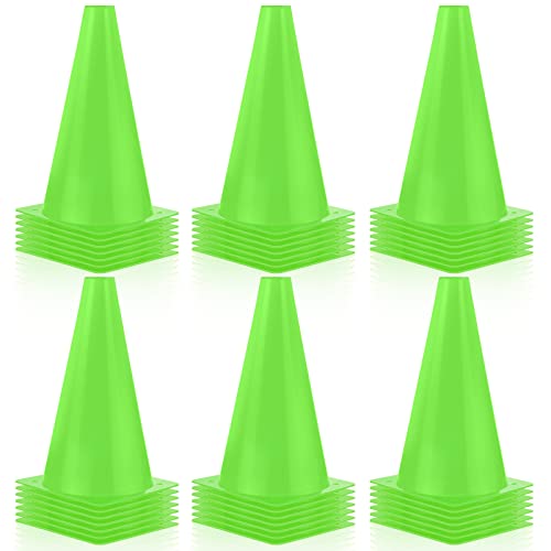 Hoteam 30 Pcs Traffic Cones Plastic Sport Agility Train - color: Green, size: 9inch