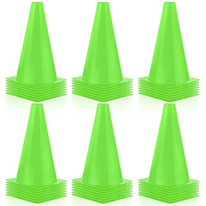 Hoteam 30 Pcs Traffic Cones Plastic Sport Agility Train - color: Green, size: 9inch
