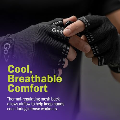 GoFit Xtrainer Cross Training Gloves for Men – Diamond-Tac Palm Workout Gloves for Weightlifting, Pull-Ups – Large, GF-CT-LG