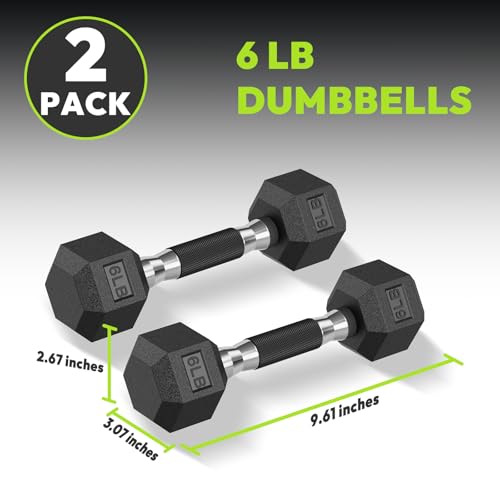 HANDBODE Hex Dumbbell Set 2.5-65 lb, Rubber Encased Hex Dumbbells for Home Gym, Weights Dumbbells Set of 2 Hand Weights for Strength Training & Fitness Exercise