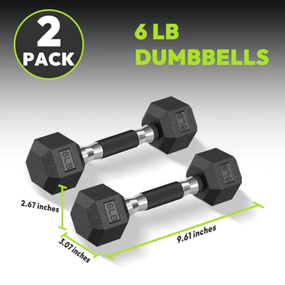 HANDBODE Hex Dumbbell Set 2.5-65 lb, Rubber Encased Hex Dumbbells for Home Gym, Weights Dumbbells Set of 2 Hand Weights for Strength Training & Fitness Exercise