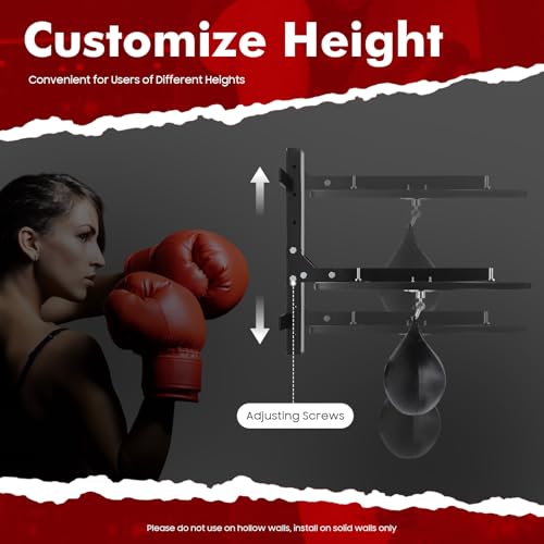 Heavy Duty Adjustable Speed Bag Platform Kit 24", Professional Fitness Ball Boxing Reaction Training Kit, Adjustable Height Wall Mounted Fitness Ball Boxing Reaction Training Equipment