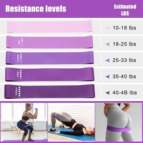 10 Pcs Pilates Ring Blocks Set for Women Home Yoga Equipment Accessories Pilates Ring Circle and Ball Workouts Gift Include Ball Yoga Circle Resistance Bands Block Straps Gym Bag - color: Purple