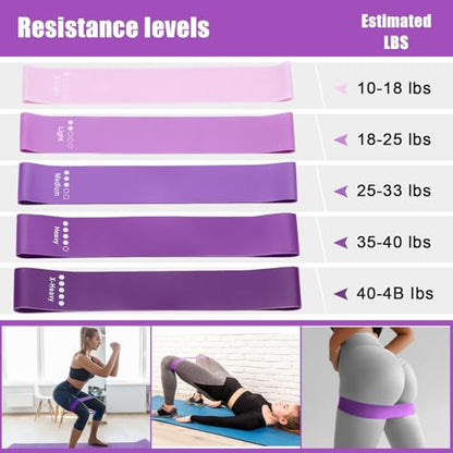 10 Pcs Pilates Ring Blocks Set for Women Home Yoga Equipment Accessories Pilates Ring Circle and Ball Workouts Gift Include Ball Yoga Circle Resistance Bands Block Straps Gym Bag - color: Purple