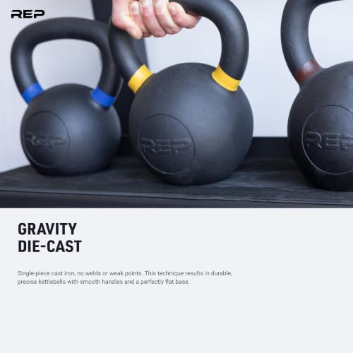 REP Fitness Single Kettlebells Weight Range, Cast Iron, Strength Training, Power Workout Equipment, Home Gym, Free Weights, Dumbbell Alternative, Exercise, Men, Women - style: 10lb