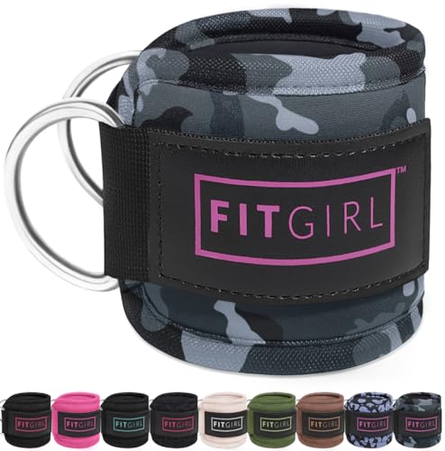 Ankle Strap for Cable Machine – Premium Padding and Comfort for Cable Exercise Machines, Cable Exercise Attachment for Home & Gym, Glute Workouts - Kickbacks, Leg Extensions, Hip Abductors - color: Camo - Single