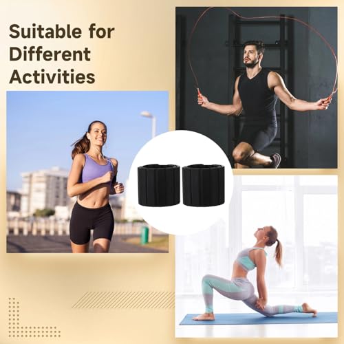 2 Pcs Wrist Weights, Adsorbent Wrist and Ankle Weights, 1.1 lbs Each, Waterproof Silicone Fitness Bands, Adjustable Arm Leg Weights, Secure Fit for Yoga, Pilates, Dance, Gym Training