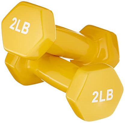 Amazon Basics Vinyl Coated Dumbbell Hand Weights - style: 2 Pounds, Pair