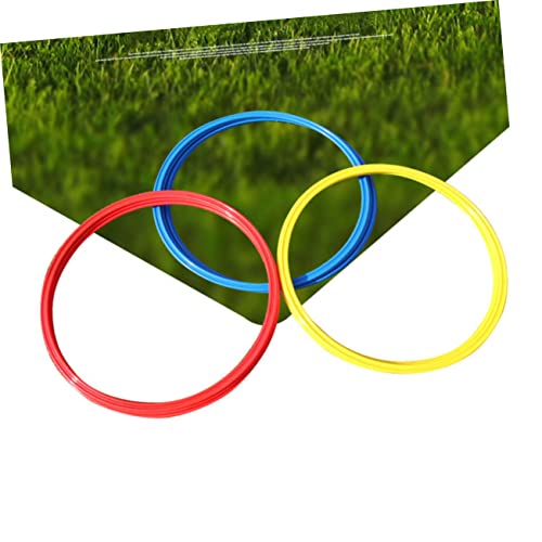 Homoyoyo 9pcs Soccer Training Rings Soccer Accessories Workout Ladder for Ground Football Ctr Ring Soccer Drill Equipment Footwork Training Sports Agility Ladder D Ring Jumping Hoop