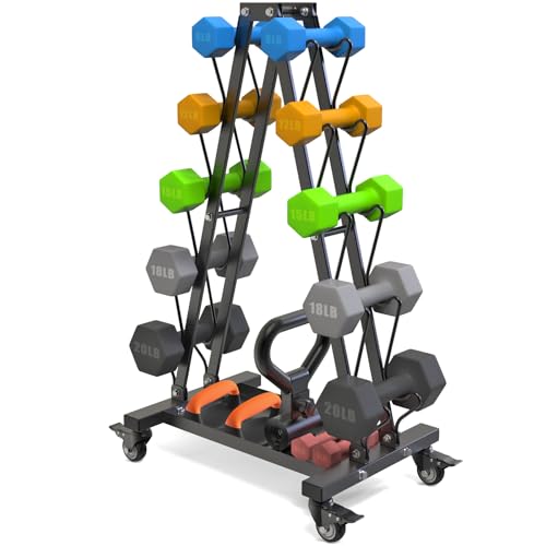 Kipika Heavy Duty 3 Tier Dumbbell Rack Multifunctional, Weight Rack for Dumbbells, Home Gym Equipment, Suitable for Storage of Dumbbell, Kettle Bell, Barbell Plate, Barbell Bar