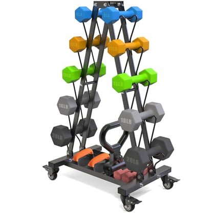 Kipika Heavy Duty 3 Tier Dumbbell Rack Multifunctional, Weight Rack for Dumbbells, Home Gym Equipment, Suitable for Storage of Dumbbell, Kettle Bell, Barbell Plate, Barbell Bar