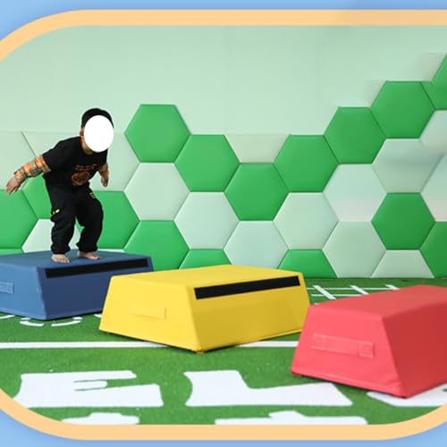 Kids Jumping Boxes for Training, 4 in 1 Soft Plyo Box, Stackable, Weight Upgrade, Safety and Stability, Suitable for Home School Gym Outdoor Activities Exercise(Color:Set D2)