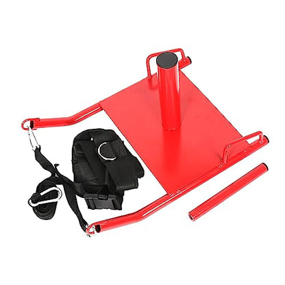 Power Speed Sled w/Harness&Padded Weighted Drag Sport Training Running Football Sled for Fitness Strength Training and Athletic Exercise