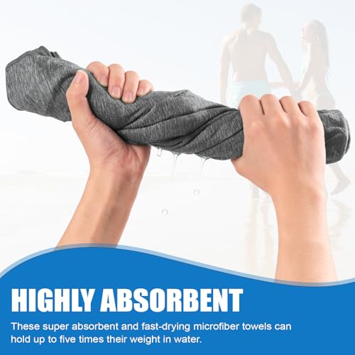 Microfiber Beach Swimming Pool Yoga Mat Body Towel Quick Dry Large Size Camping Towel Lightweight (Grey, 1 Pack XL(31.5X70 Inch) - color: Grey, size: 1 Pack XL(31.5X70 Inch