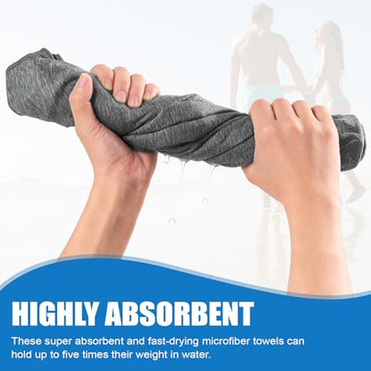 Microfiber Beach Swimming Pool Yoga Mat Body Towel Quick Dry Large Size Camping Towel Lightweight (Grey, 1 Pack XL(31.5X70 Inch) - color: Grey, size: 1 Pack XL(31.5X70 Inch
