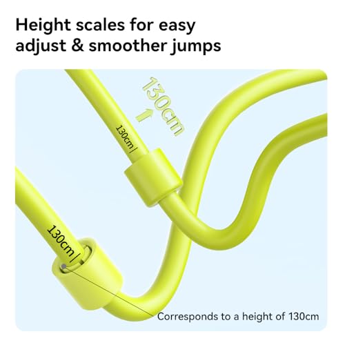 Kids Jump Rope for Children-Adjustable Speed Skipping Rope with Dual Bearings, Segmented Anti-Tangle Cord, Silicone Handles, Indoor Outdoor Fitness Toy for Boys & Girls
