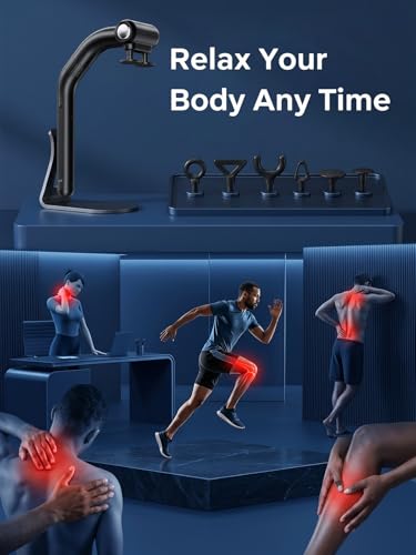 Dual Head Massage Gun for Back Pain Relief, 3-in-1 Percussion Massager with Detachable Long Extension Handle,Deep Tissue Muscle Massager for Neck, Shoulder, Leg, Gift for Men Women Dad Mom