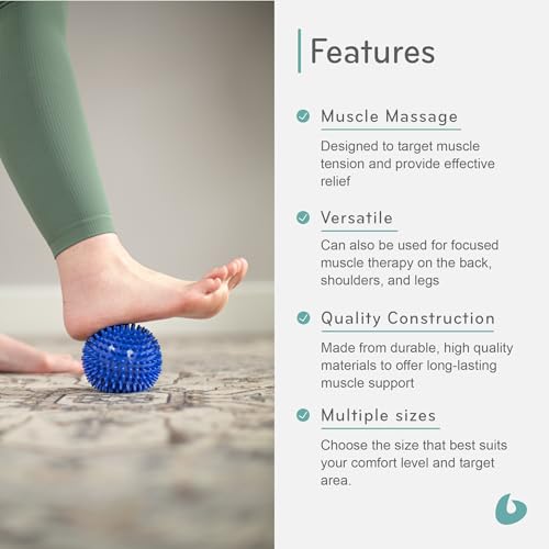 Soft-Spike Massage Ball, Trigger Point Therapy Ball for Muscle Tension Relief, Plantar Fasciitis, Myofascial Release, 10cm, Blue - color: Blue, size: 10cm