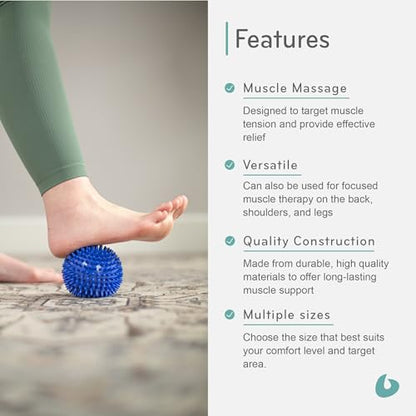 Soft-Spike Massage Ball, Trigger Point Therapy Ball for Muscle Tension Relief, Plantar Fasciitis, Myofascial Release, 10cm, Blue - color: Blue, size: 10cm