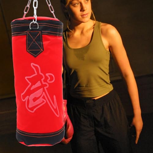 PRETYZOOM Boxing Sandbag Kick Sandbag Thickened Hanging Empty Punching Bag Red Hollow Fitness Training Bag for Adult Workout and Karate Practice